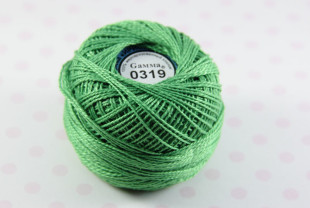 Пряжа Ирис 100% хлопок 10г 82м №0319 яр-зелёный