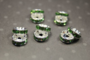 Бусины Рондель 10 мм 10 шт №17 салатовый