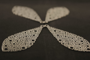 Филигранные элементы 4.8 см лист 4 шт под серебро