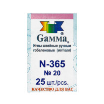 Иглы для шитья ручные " Gamma" N- 365 гобеленовые №20 25 шт. в конверте острые